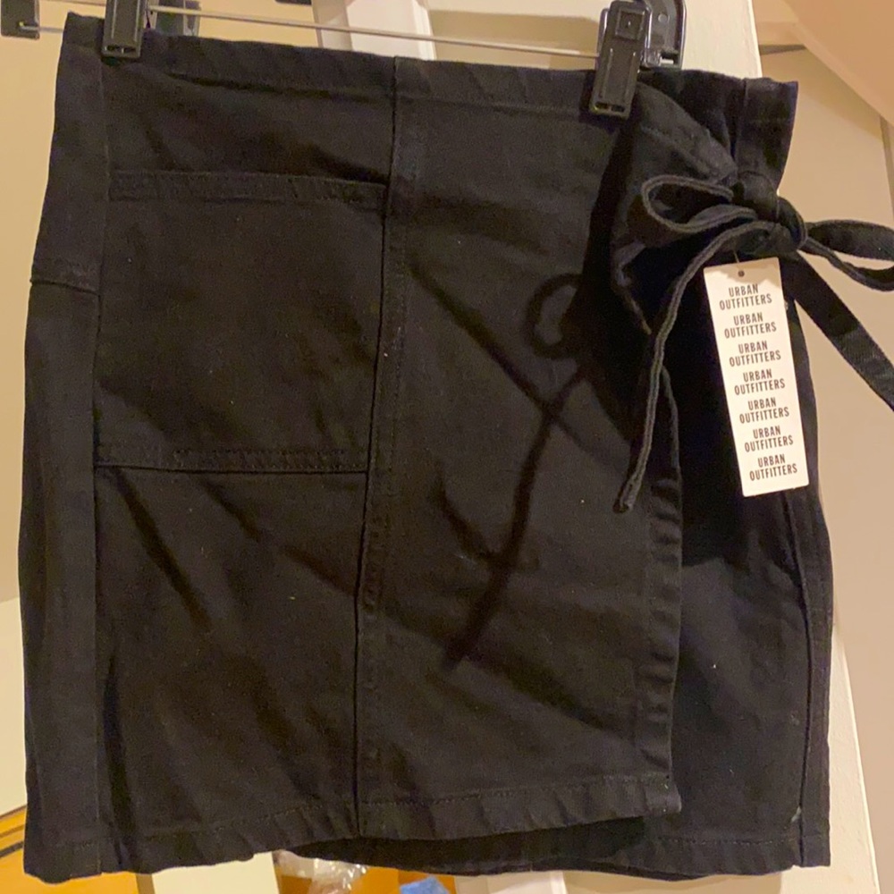 Urban Outfitters Black Denim Wrap Skirt
